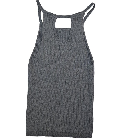 Full Tilt Tank Top Women's S Sleeveless Ribbed Key Hole‎ Shirt Gray Racerback - Picture 2 of 7